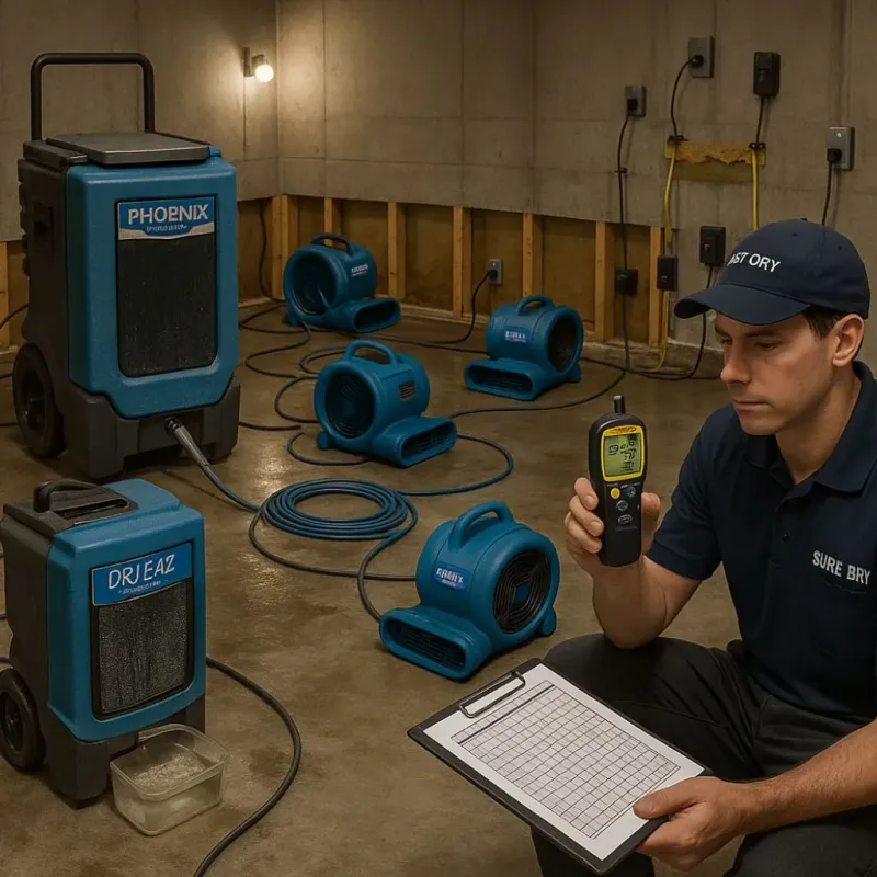 Structural Drying and Dehumidification process in McLeansville, NC